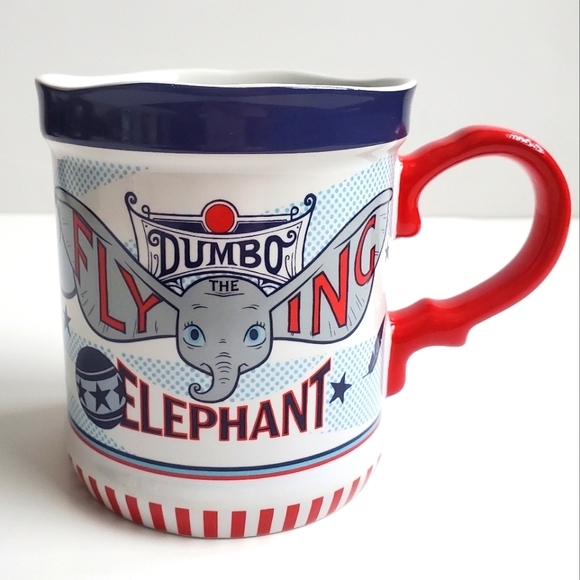 Disney Dumbo Flying Elephant Mug X Large Red White & Blue Medici Bros. Circus - Picture 1 of 6